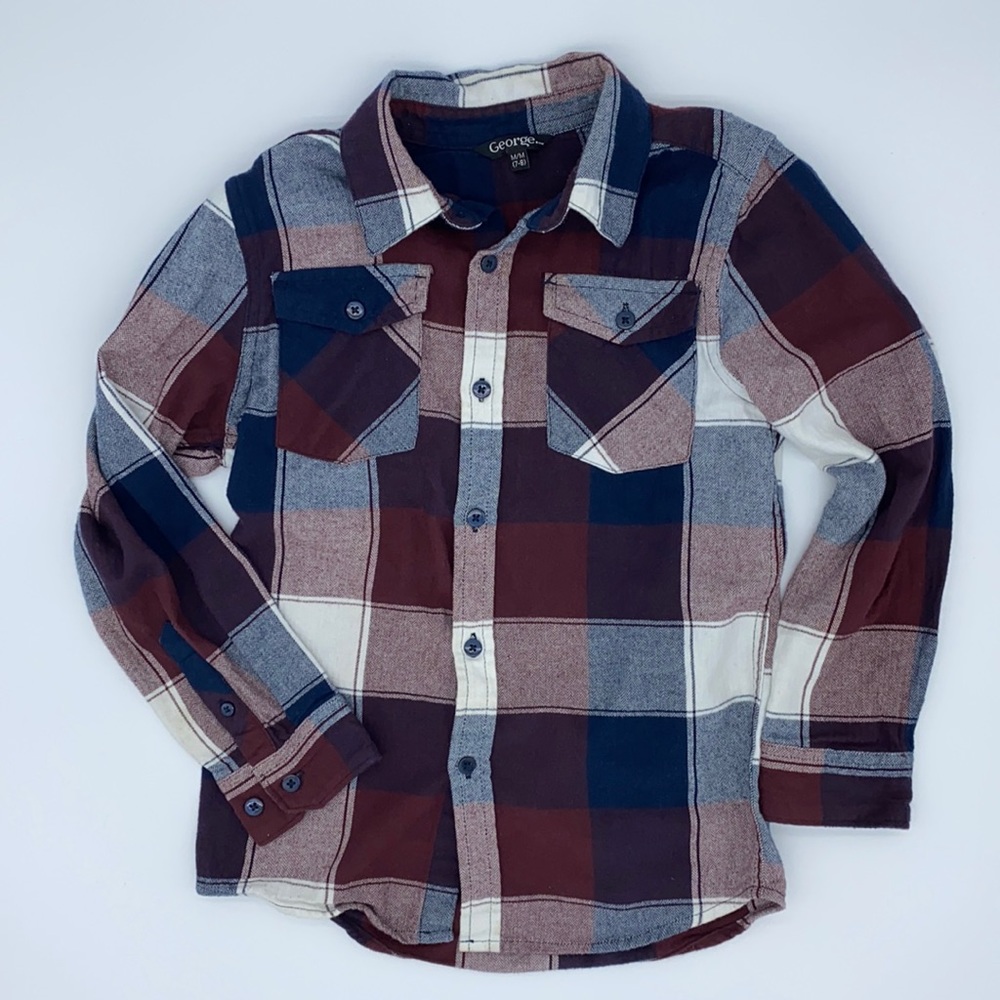 George Button Down Shirt Boys Size 7-8